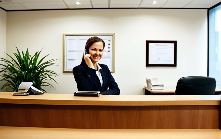 법률 자문가의 고객 관리 절차 - **

"A modern, brightly lit law office reception area. A friendly receptionist is speaking on the ph...