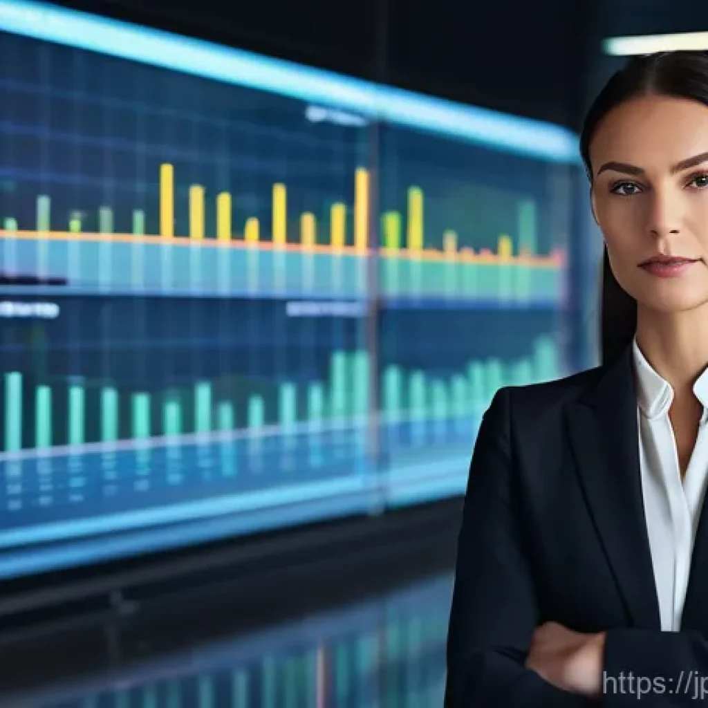 법률 자문가 연봉 협상 - A professional female lawyer, in her late 30s, stands confidently in a sleek, modern office. She is ...