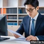 법률 자문가로서의 가치 향상 방법 - A professional Japanese lawyer in a modern office setting, wearing formal business attire with a sub...