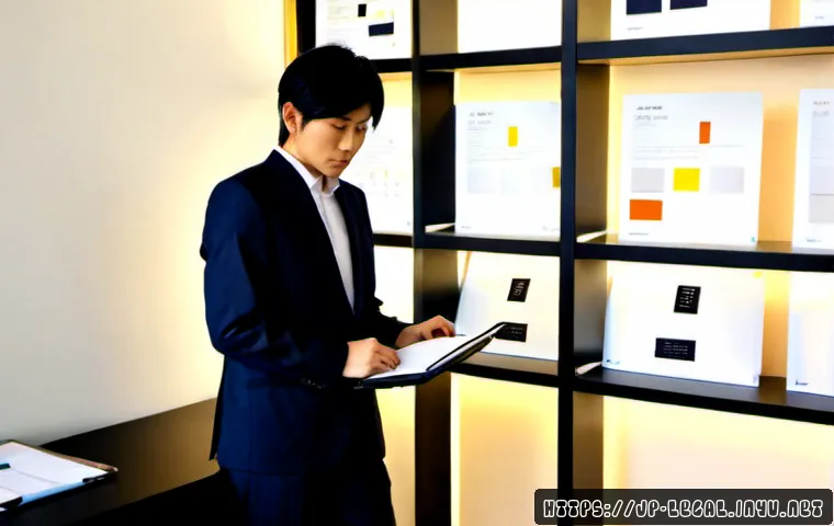 법률자문가의 커리어 로드맵 - Photorealistic Japanese legal professional in a tailored navy suit standing confidently in a modern ...