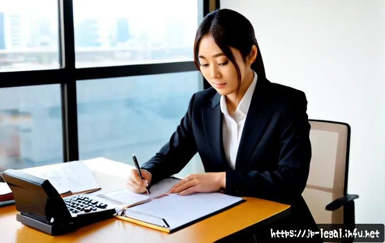 법률 자문가의 연봉 인상 전략 - Photorealistic Japanese legal advisor in a tailored business suit preparing for a salary negotiation...